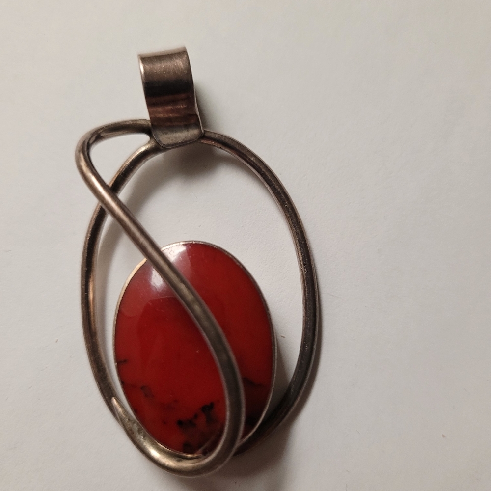 EUC sterling silver pendant with gemstones